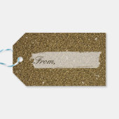 Eleganter Gold- und Silbervogel und Blätter Festiv Geschenkanhänger (Rückseite Horizontal)