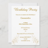 ELEGANTER GOLD UND WEISS GLITZER GEBURTSTAG EINLADUNG (Vorderseite)