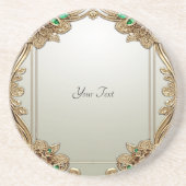 Eleganter Gold Verziert Sandstone Untersetzer (Vorne)