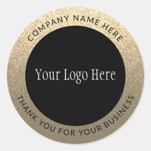 Eleganter Gold Vielen Dank Logos Business Glitzer Runder Aufkleber