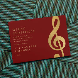 Eleganter Gold-Violin-Schlüssel-Musik-Weihnachten Feiertagskarte