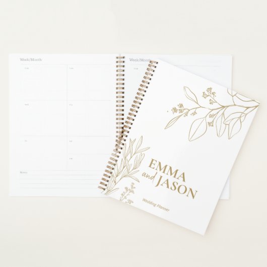 Eleganter Gold Wedding Checklist Planner Planer (Anzeige)