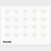 Eleganter Gold Wedding Classic Round Sticker (Blatt)