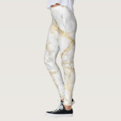 Eleganter Gold Weißer grauer Marmor Leggings (Links)