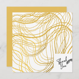 Eleganter Gold Weißer und Schwarzer Text Dankeskarte