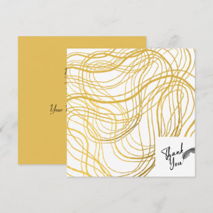Eleganter Gold Weißer und Schwarzer Text Dankeskarte