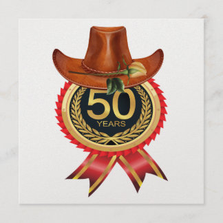 Eleganter Gold Western Einladung