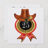 Eleganter Gold Western Einladung (Vorne/Hinten)