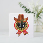 Eleganter Gold Western Einladung (Stehend Vorderseite)