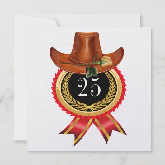 Eleganter Gold Western Einladung (Vorderseite)