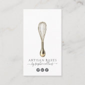 Eleganter Gold Whisk Baker Bäckerei Konditorei Koc Visitenkarte (Vorderseite)