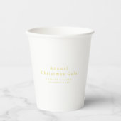 Eleganter Gold White Custom Text Cup Pappbecher (Vorderseite)