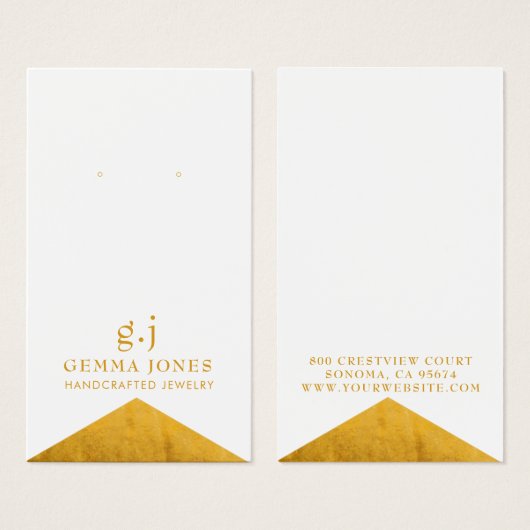 Eleganter Gold White Foil Edge Earring Juwelen (Vorne & Hinten)