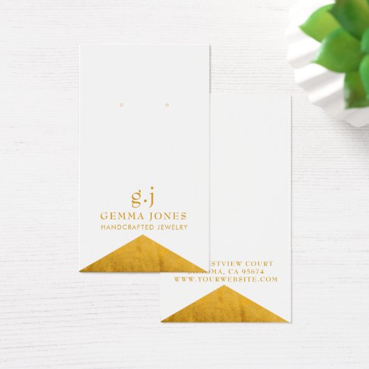 Eleganter Gold White Foil Edge Earring Juwelen (Schreibtisch)