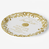 Eleganter Gold White Nurse Doctor Abschluss Pappteller (Schrägansicht)