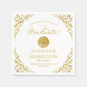 Eleganter Gold White Nurse Doctor Abschluss Serviette (Vorderseite)