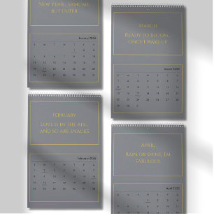 Eleganter Gold-Zitat-Kalender 2026 Kalender