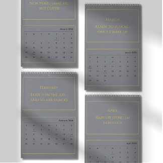 Eleganter Gold-Zitat-Kalender 2026 Kalender