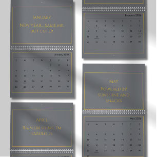 Eleganter Gold-Zitat-Kalender 2026 Kalender