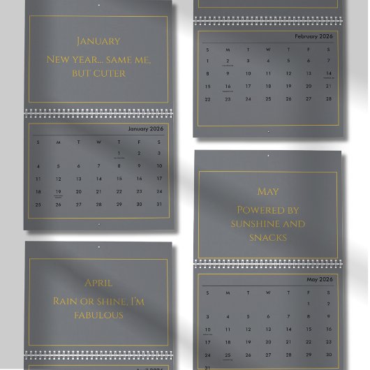 Eleganter Gold-Zitat-Kalender 2026 Kalender
