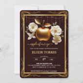 Eleganter Goldapfel mit unserer Eye Baby Dusche Einladung (Vorderseite)