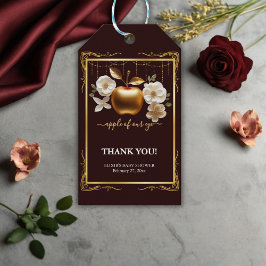 Eleganter Goldapfel mit unserer Eye Baby Dusche Geschenkanhänger