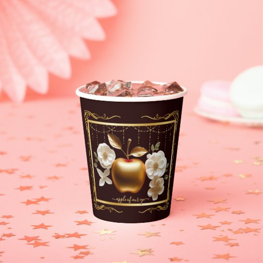 Eleganter Goldapfel mit unserer Eye Baby Dusche Pappbecher (Insitu)