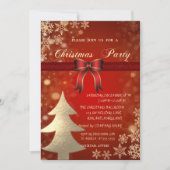 Eleganter Goldbaum, Bow Corporate Christmas Party Einladung (Vorderseite)