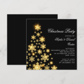 Eleganter Goldbaum Einladung (Vorne/Hinten)
