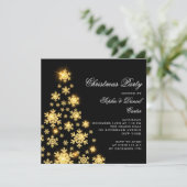 Eleganter Goldbaum Einladung (Stehend Vorderseite)
