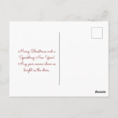 Eleganter Goldbaum Frohe Weihnachten auf schwarz Postkarte (Rückseite)