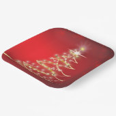 Eleganter Goldbaum über Rot Pappteller (Gewinkelt)