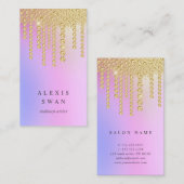 Eleganter goldblauer rosa Diamanten macht Künstler Visitenkarte (Vorne/Hinten)