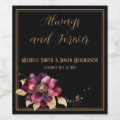 Eleganter Goldburgund Weinetikett (Einzelnes Label)