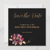 Eleganter Goldburgunder Save the Date Einladung (Vorderseite)