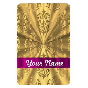 Eleganter Golddamast Magnet