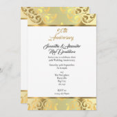 Eleganter Golddampfer 50. Hochzeitstag Einladung (Vorne/Hinten)