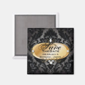 Eleganter Golddampfer Save the Date Magnet (Vorderseite/Rückseite)