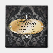Eleganter Golddampfer Save the Date Magnet (Vorne)