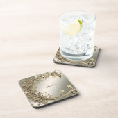 Eleganter, golddekorativer harter Kunststoff-Unter Getränkeuntersetzer (Rechte Seite)