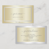 Eleganter Goldeffekt mit Silver Frame Beruflich Visitenkarte (Vorne/Hinten)