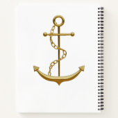 Eleganter Golden Anchor Rustic Dock Wood Modern Notizblock (Rückseite)
