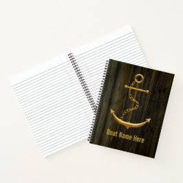 Eleganter Golden Anchor Rustic Dock Wood Modern Notizblock