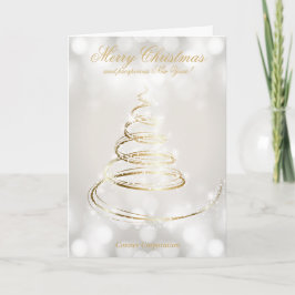 Eleganter Golden and White Bokeh Company Holiday Karte