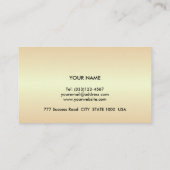 Eleganter Golden Beige Metallic Look Visitenkarte (Rückseite)