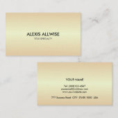 Eleganter Golden Beige Metallic Look Visitenkarte (Vorne/Hinten)