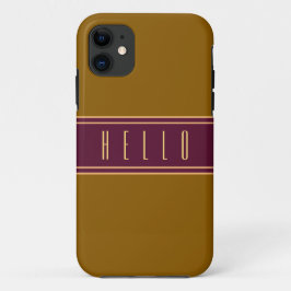 Eleganter Golden Brown Burgundy Stripes Case-Mate iPhone Hülle