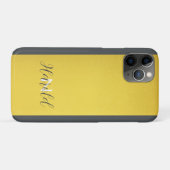 Eleganter Golden Brushed Metal Monogram Name Case-Mate iPhone Hülle (Rückseite (Horizontal))