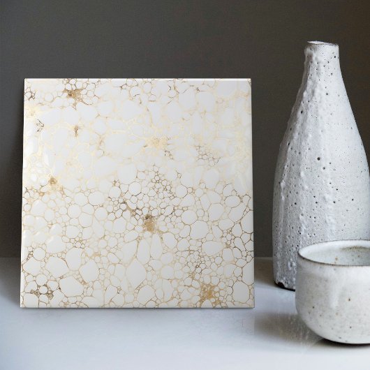 Eleganter Golden Bubble Veins Marmorstil Fliese