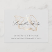 Eleganter Golden Conch Wedding Save the Date Ankündigungspostkarte (Vorderseite)